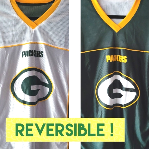 NFL Other - 2 in 1 Home / Away REVERSIBLE Green Bay Packers Football Jersey NFL Flag Size M